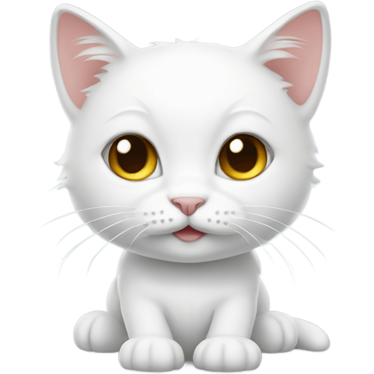 Cute white kitty emoji