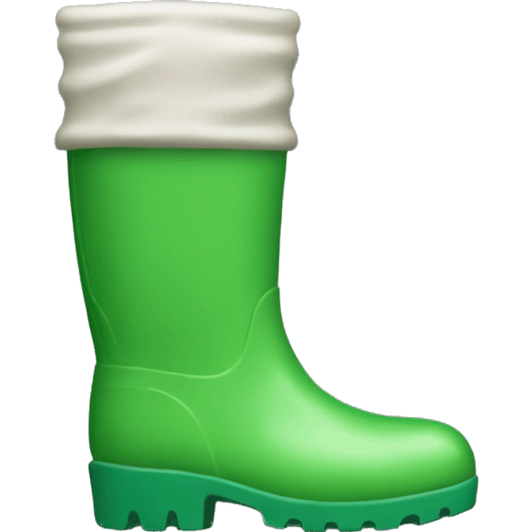 a green rubber wellington boot  emoji