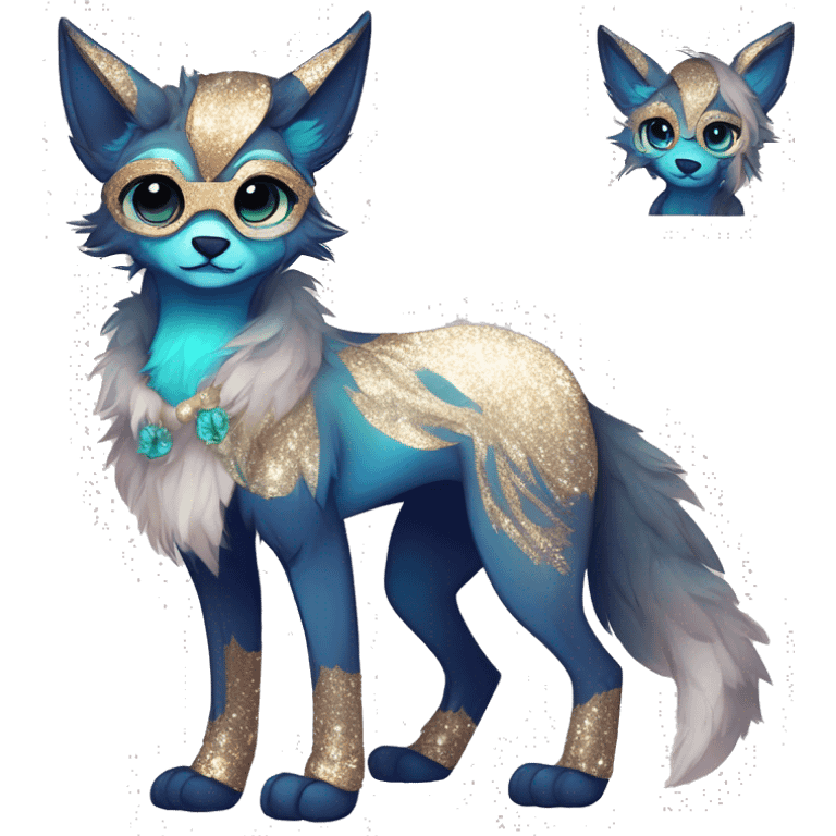 Cool cute Kawaii edgy fantasy animal sparkle fursona Fionbri by griffsnuff & LiLaiRa & Falvie full body emoji