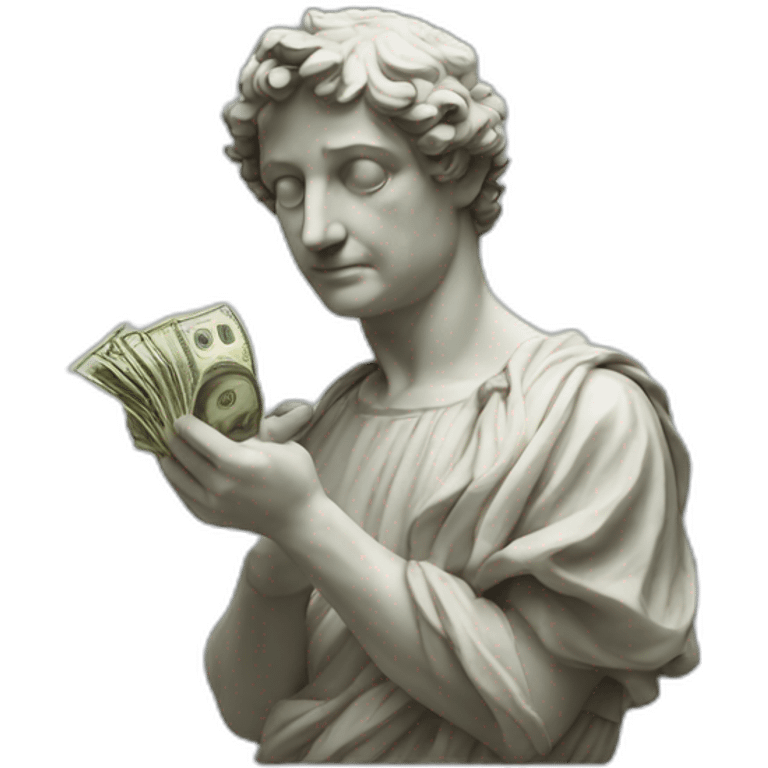 italian statue counting money emoji