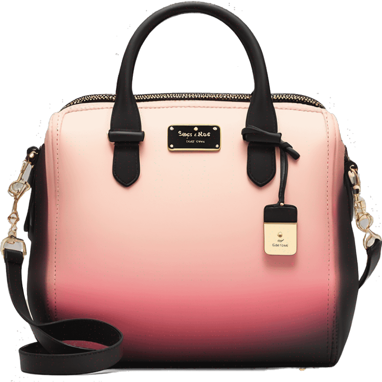 Hyper Realistic isolated peach,pink,cream and black ombre kate spade satchel purse.  emoji