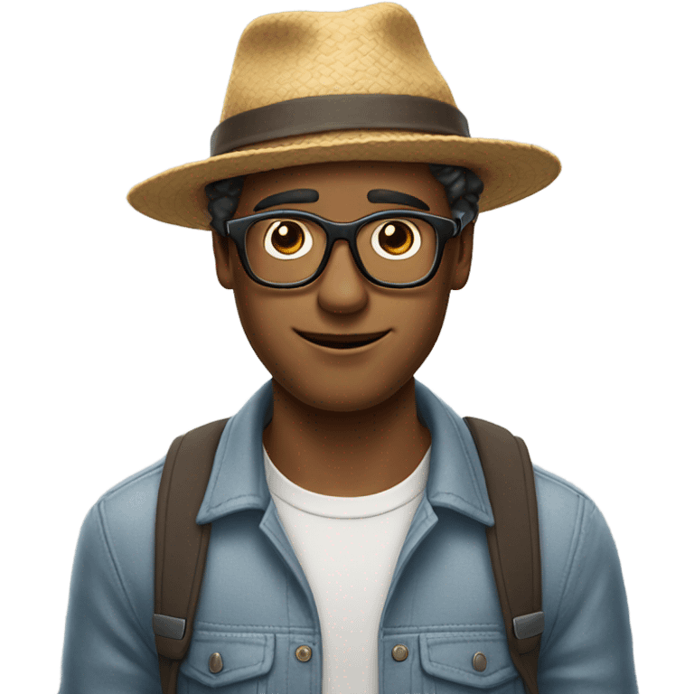 nerdy guy with hat emoji