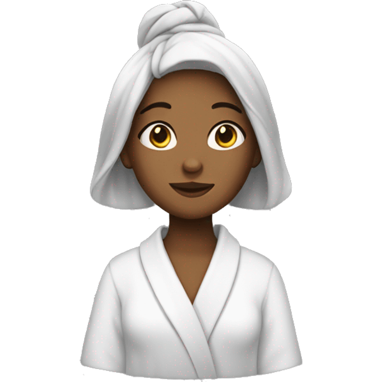 Girl with bathrobe in hair  emoji