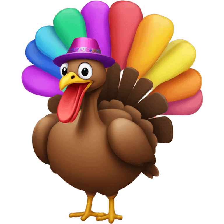 Turkey wearing a hat emoji