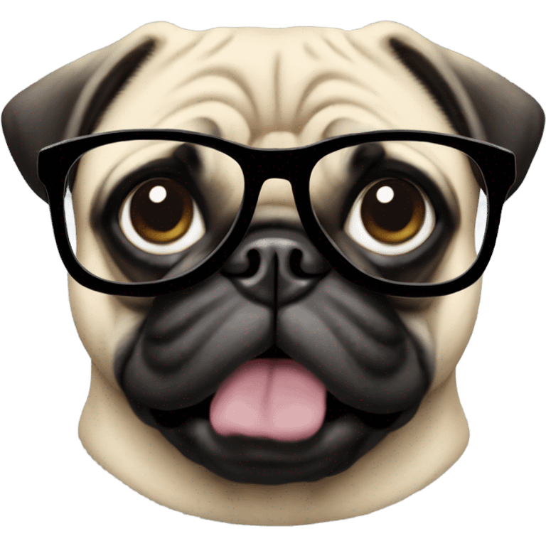 Pug with glasses emoji