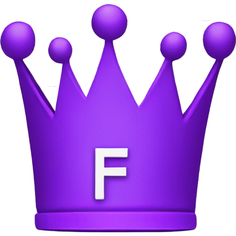 Neon purple crown on letter F emoji