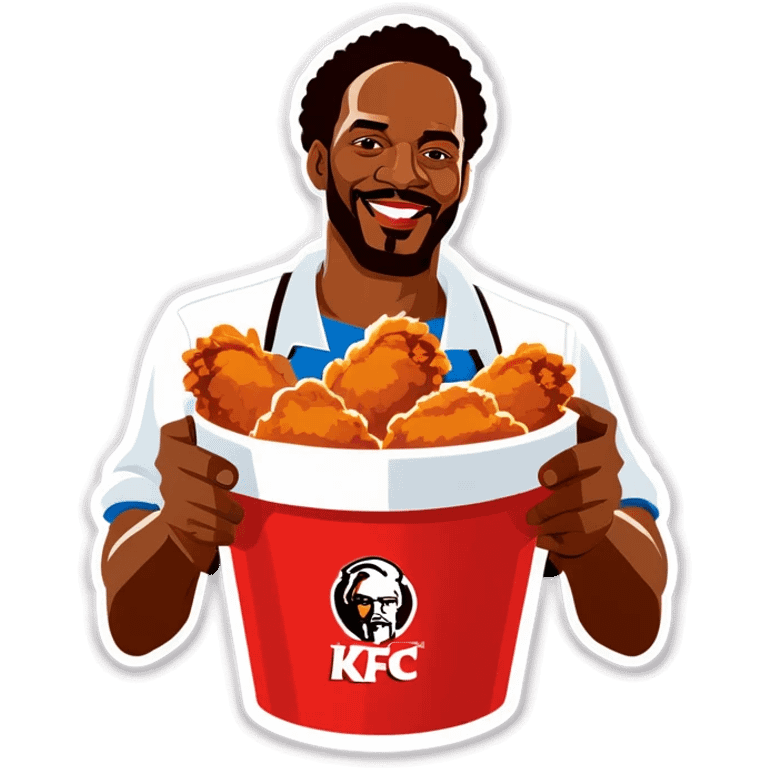 african american man holding kfc emoji