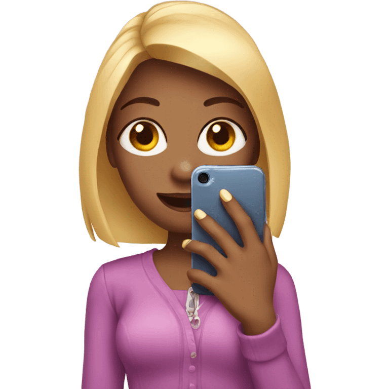 A girl holding a phone with long nails  emoji