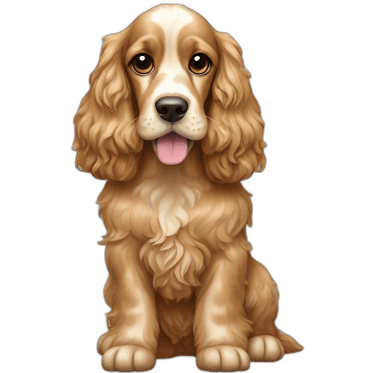 Dog-english-cocker-spaniel-full-body-golden emoji