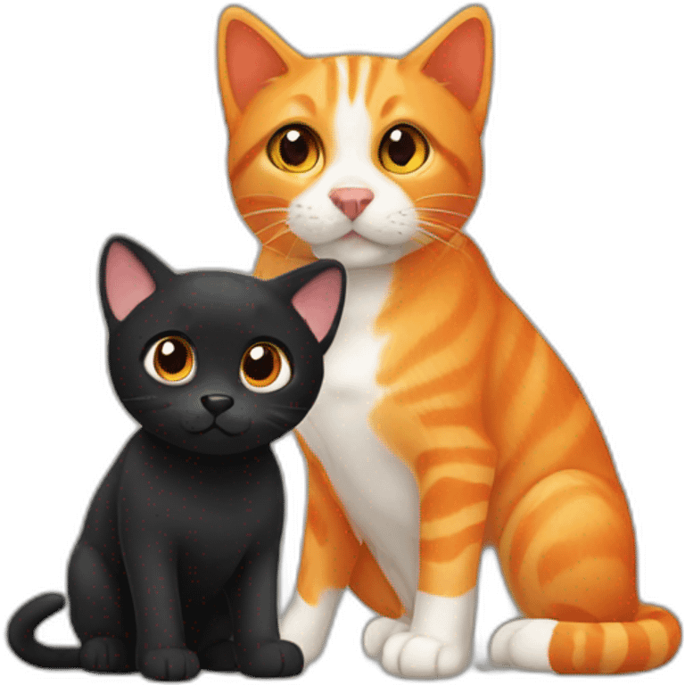 orange cat and black labrador emoji