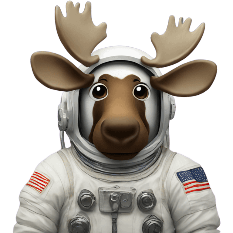 Moose in an astronaut suit  emoji