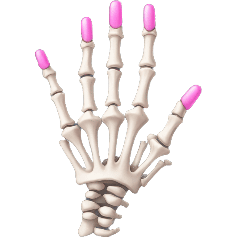 skeleton hand with long pink nails emoji