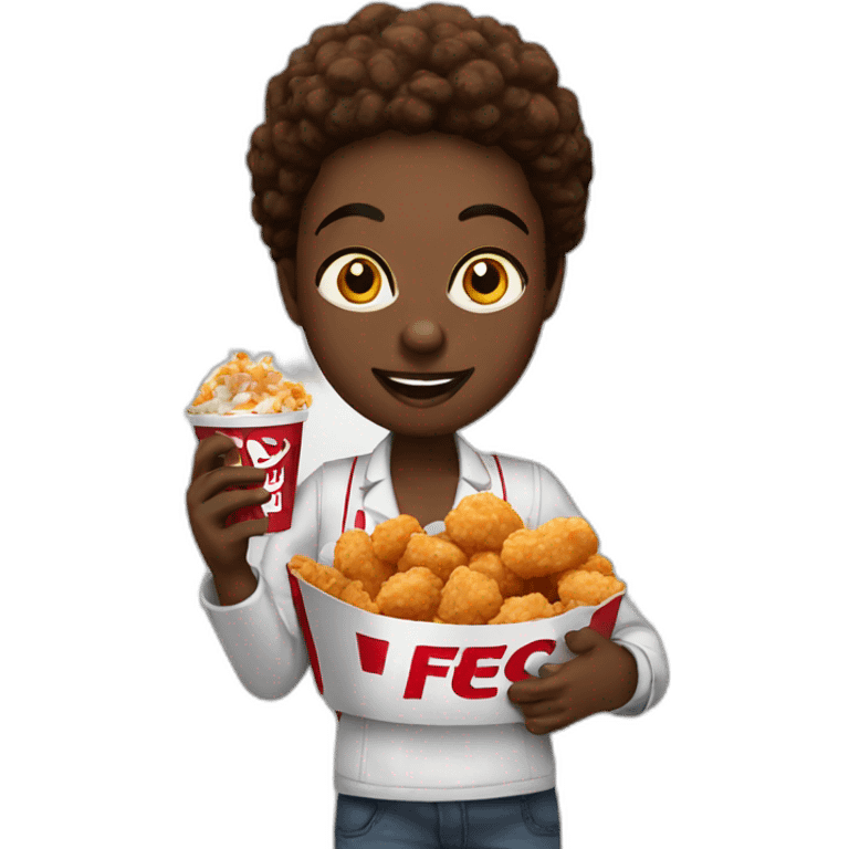 Africa people eating KFC emoji