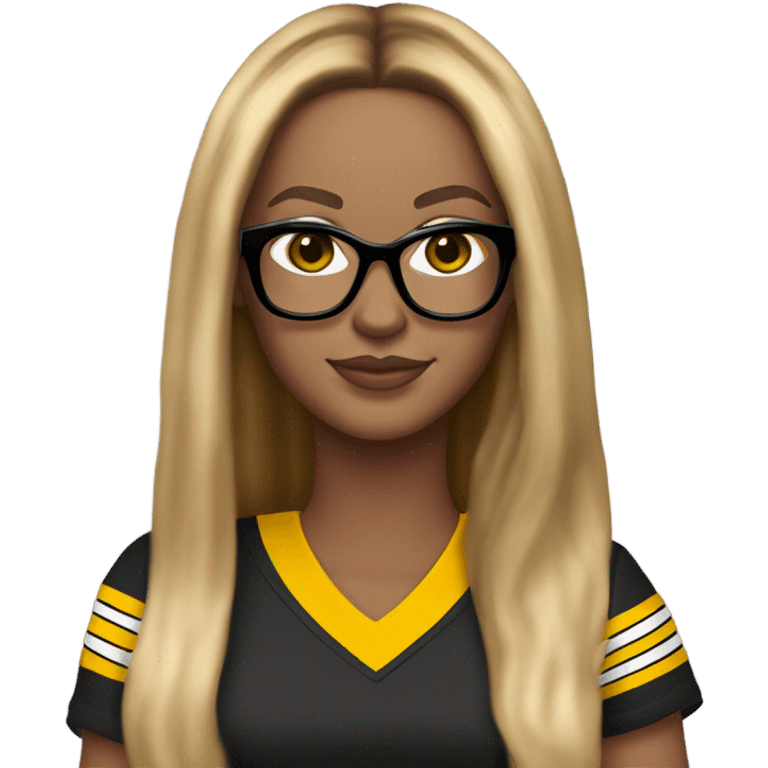 steelers nfl jersey beyonce with long blonde brown hair freckles and light colored glasses emoji