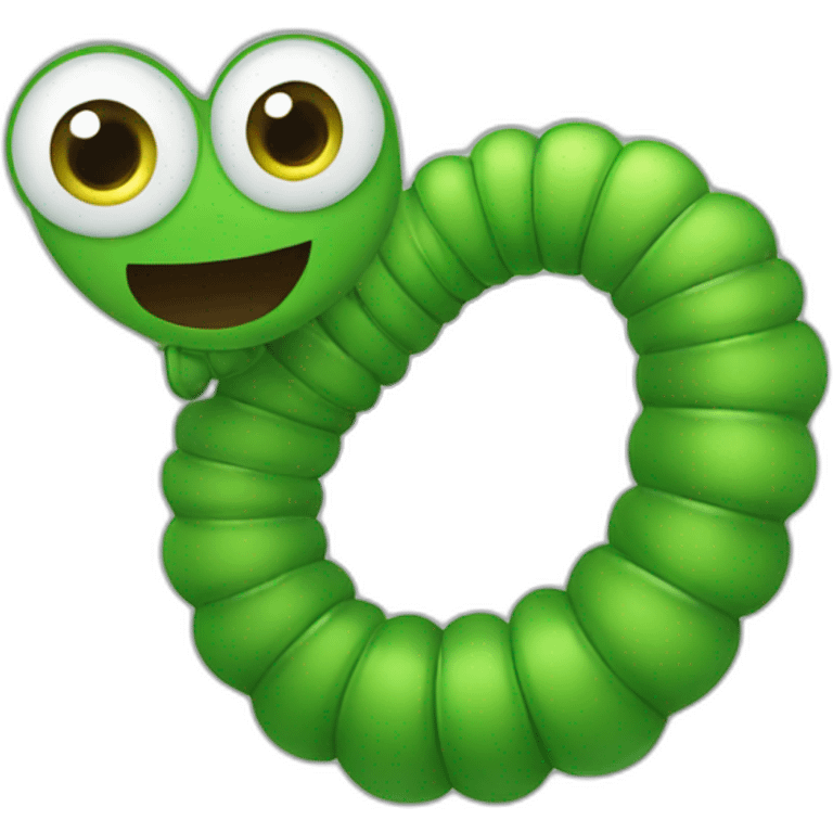 Green worm emoji