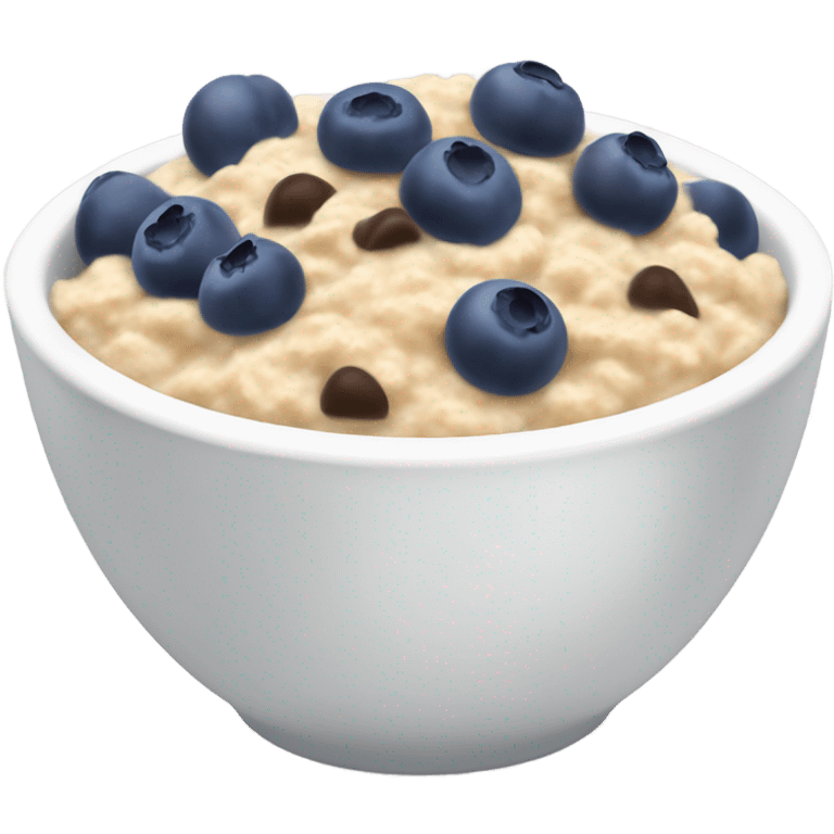 oatmeal in a bowl topped with blueberries and dark chocolate emoji