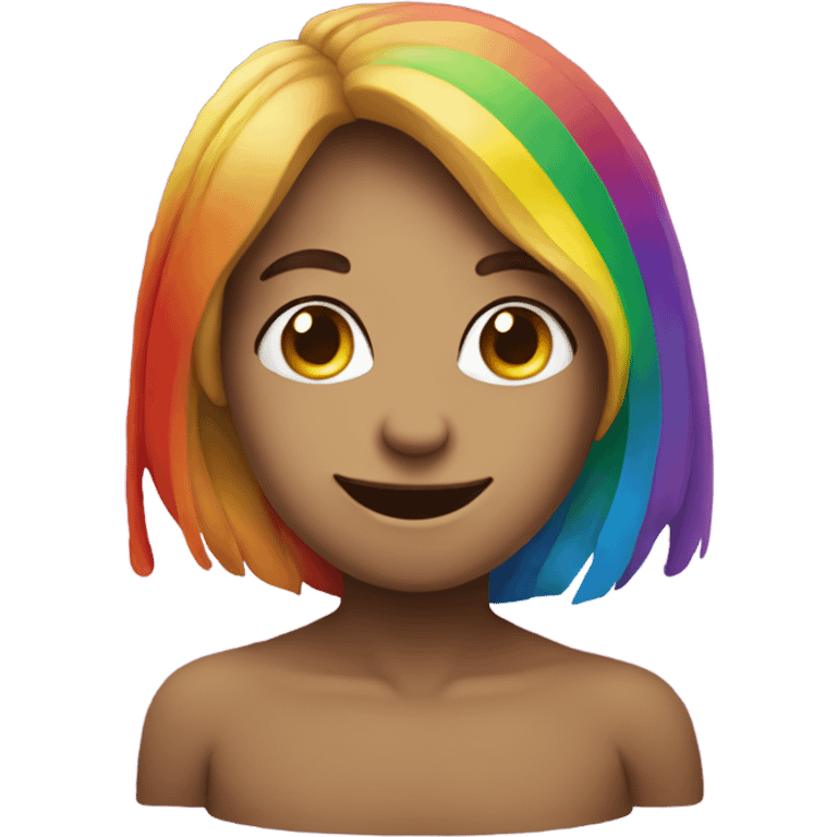 Rainbow with a smirk on face emoji