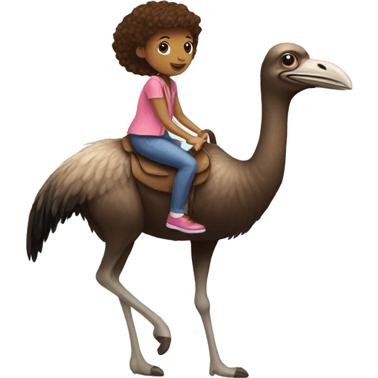 Girl riding ostrich emoji