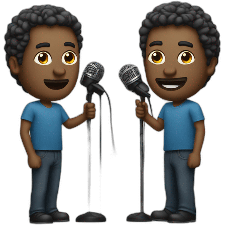 2 white men with microphones emoji