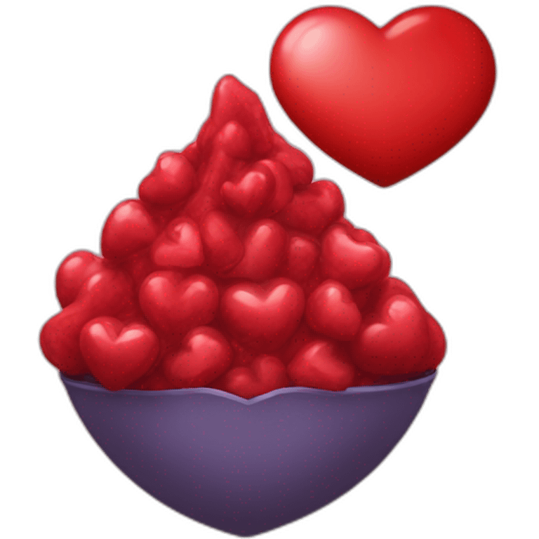 Coeur rouge entouré de coeur emoji