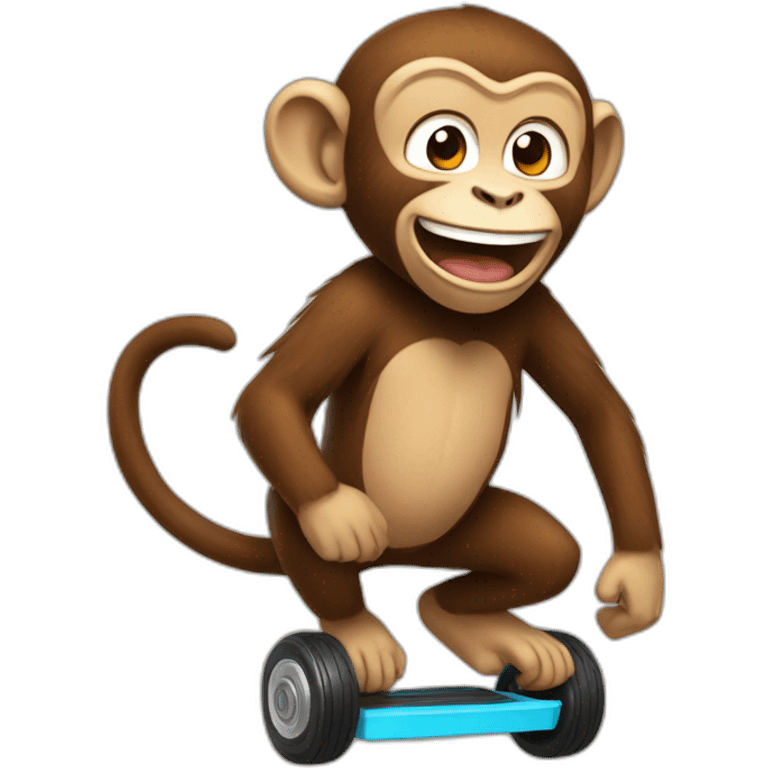 happy monkey with onewheel emoji