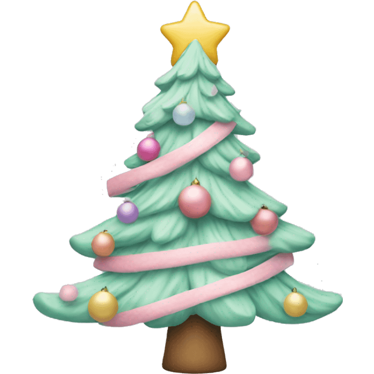 Pastel Christmas tree emoji