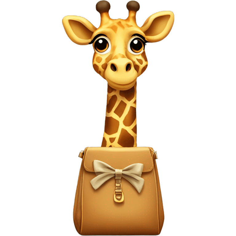 Giraffe with bows and a bag emoji