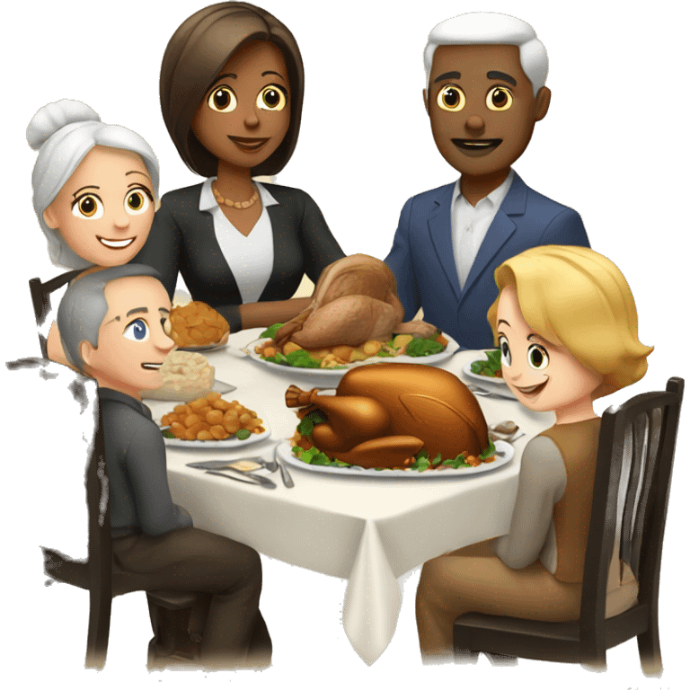 Thanksgiving dinner with white family  emoji