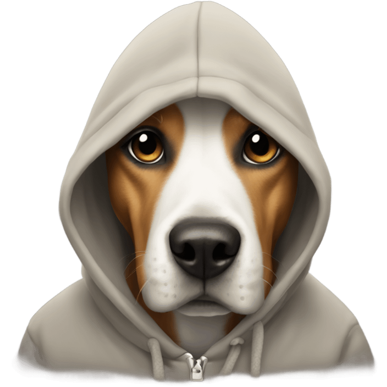 Dog wearing hoody emoji