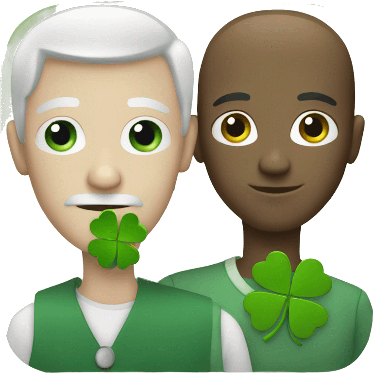 white man with clover emoji