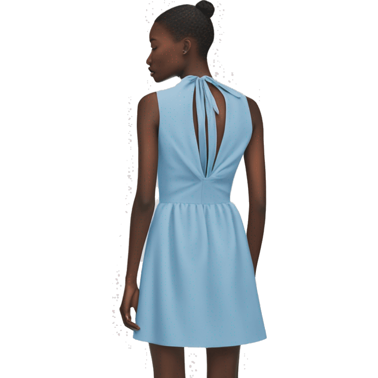 short blue halterneck open back dress zara emoji