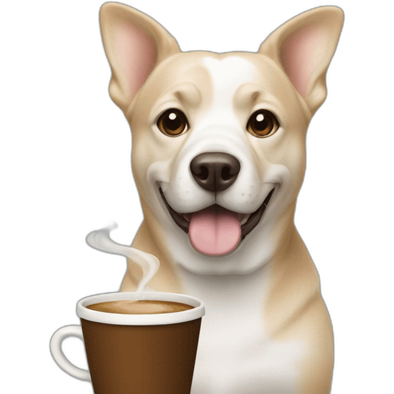 Dog with coffee emoji