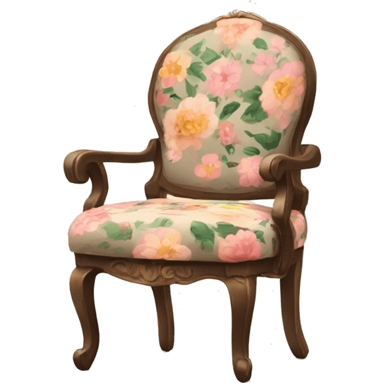 chair with furry seat and floral top emoji