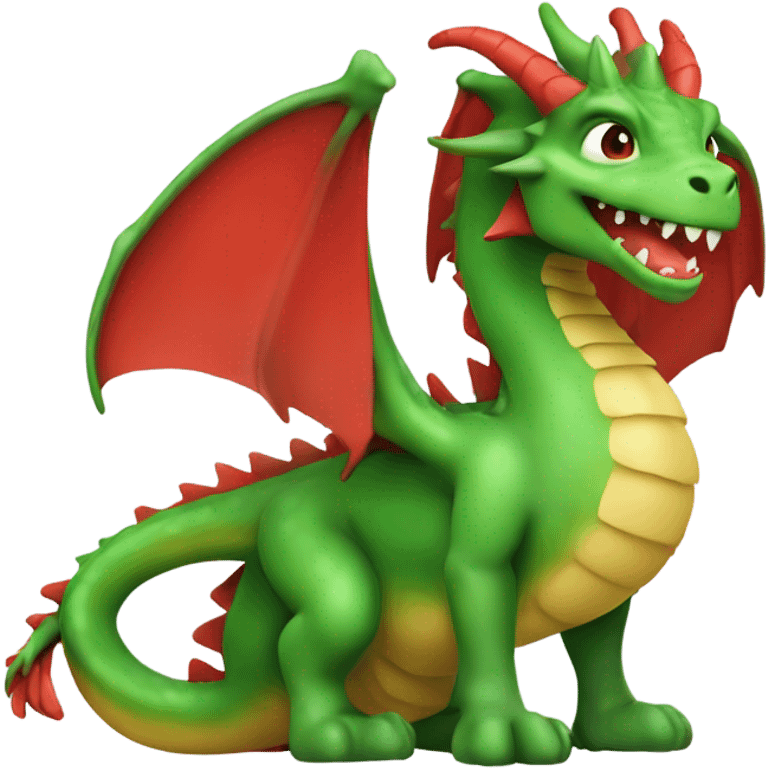 graoully dragon, green body and red back, closer emoji