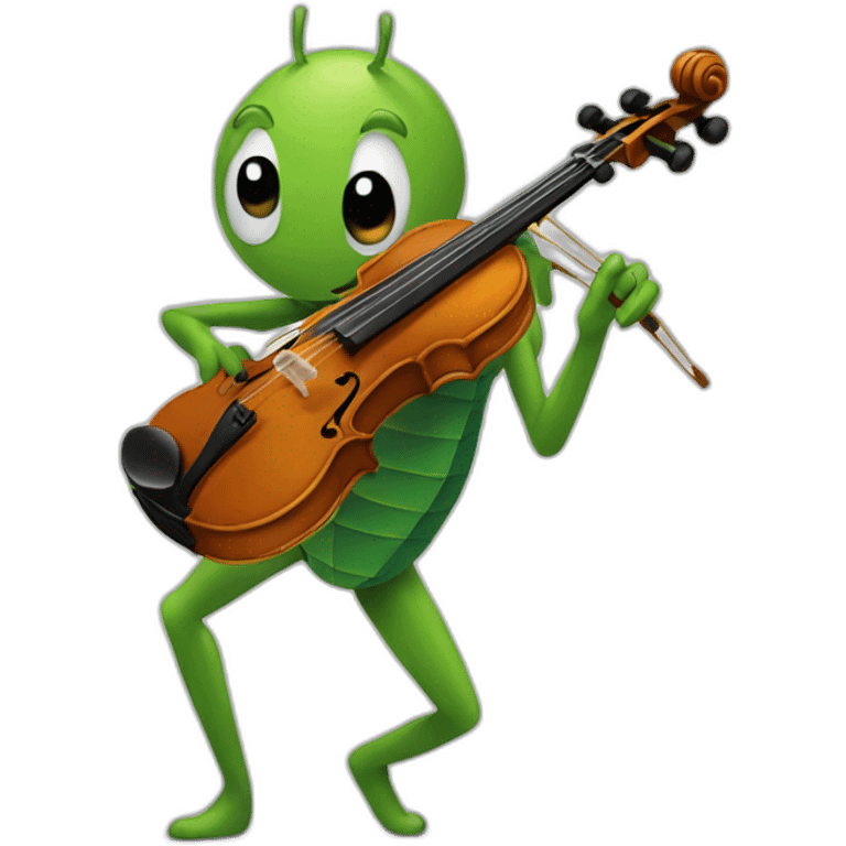 Cricket playing violin emoji