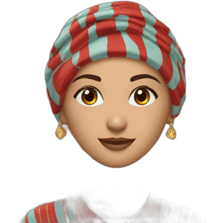 une femme marocaine avec le maillot rouge du maroc emoji