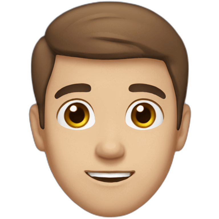 guy with short brown hair, big brown eyes and eyebrows and blu hoodie emoji