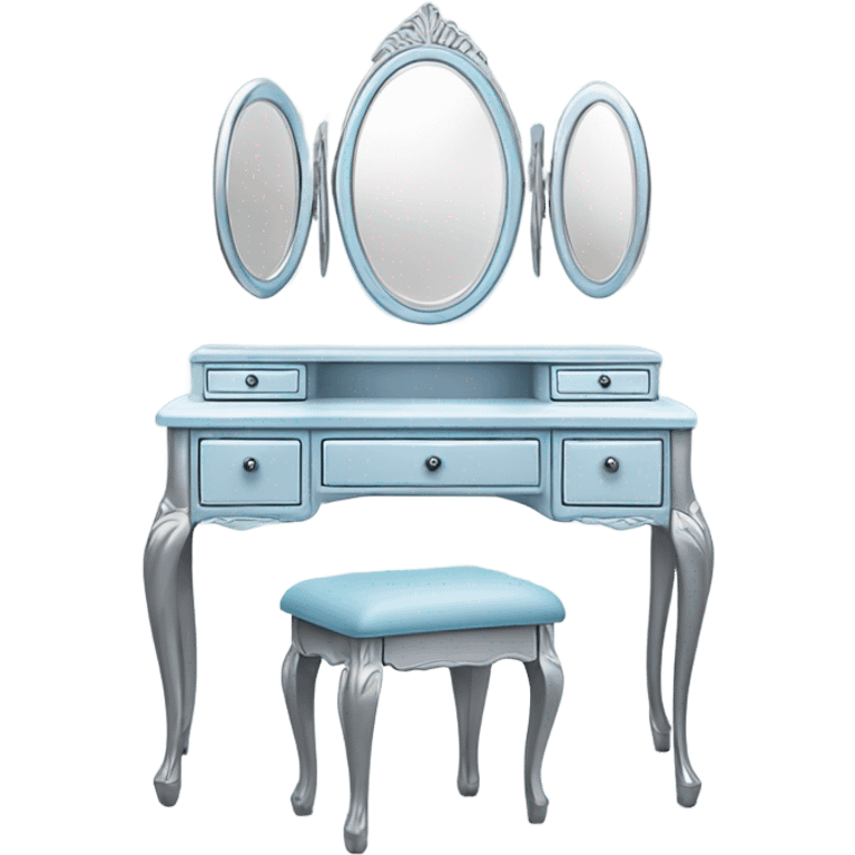 light blue and silver makeup vanity emoji