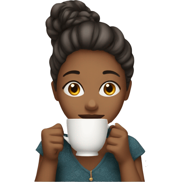 Girl sipping tea emoji