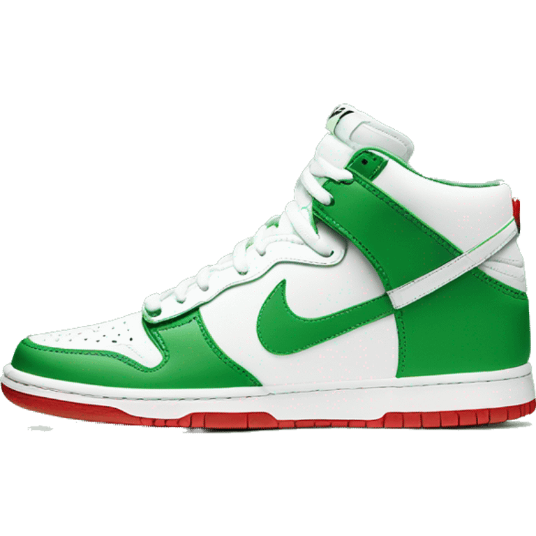 green and white sneakers nike b dunk emoji