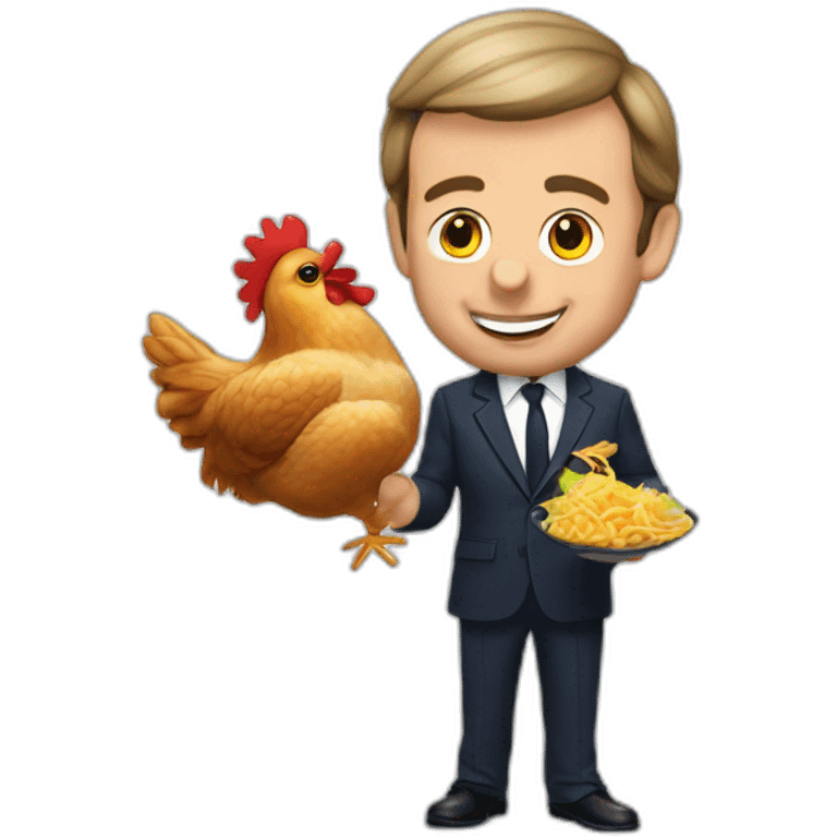 Emanuel Macron qui mange du poulet   emoji