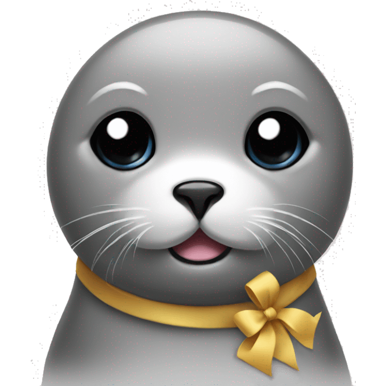 cute seal with a bow emoji