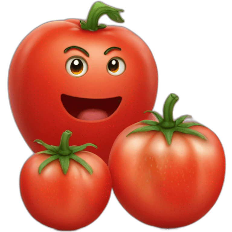 Two Big tomatoe and one small tomatoe emoji