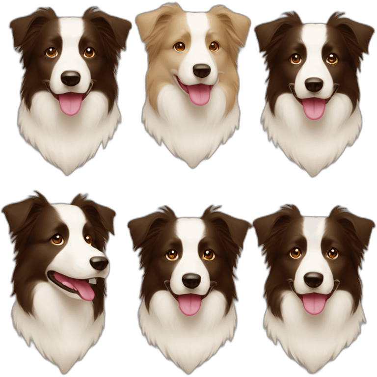 border collie dog light brown cream emoji