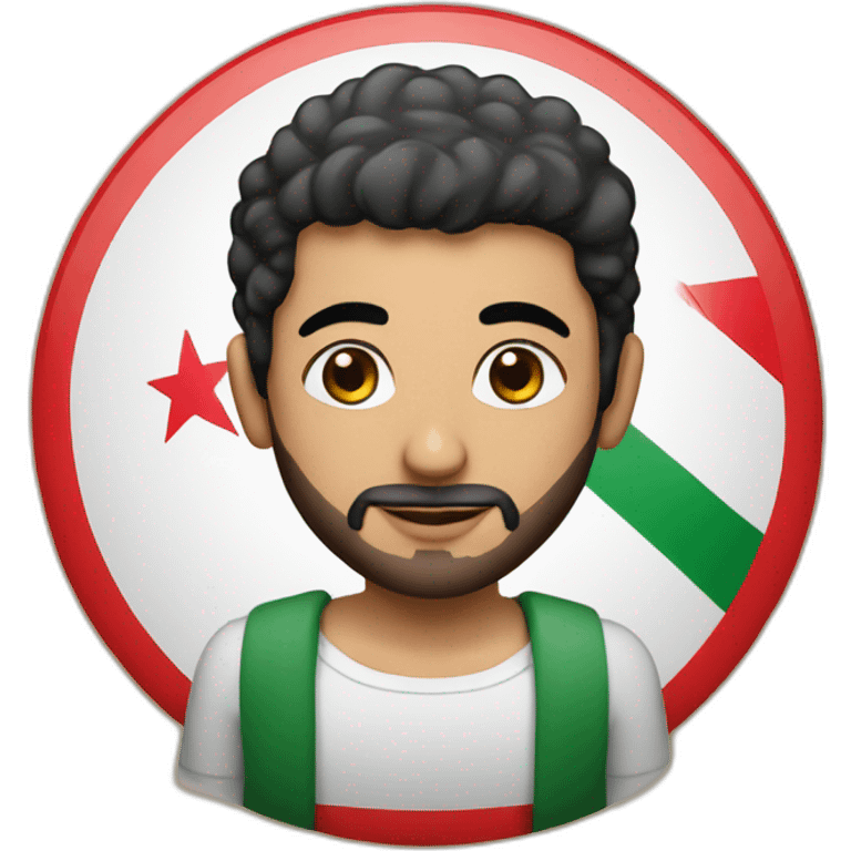 a tunisian guy with with Palestine tatto emoji