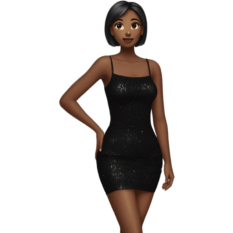 sparkly short black bodycon dress emoji