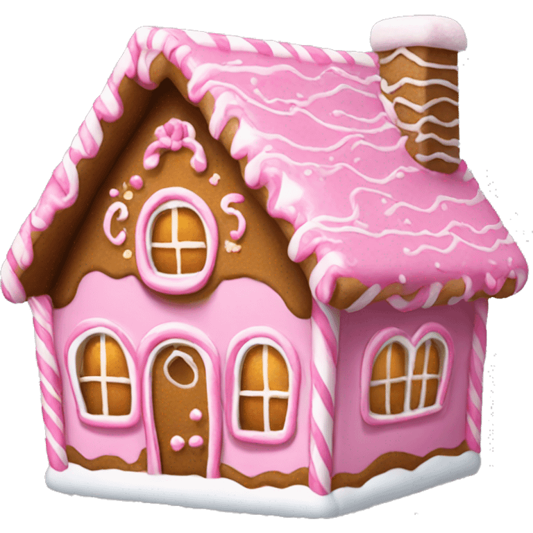 Pink gingerbread house  emoji