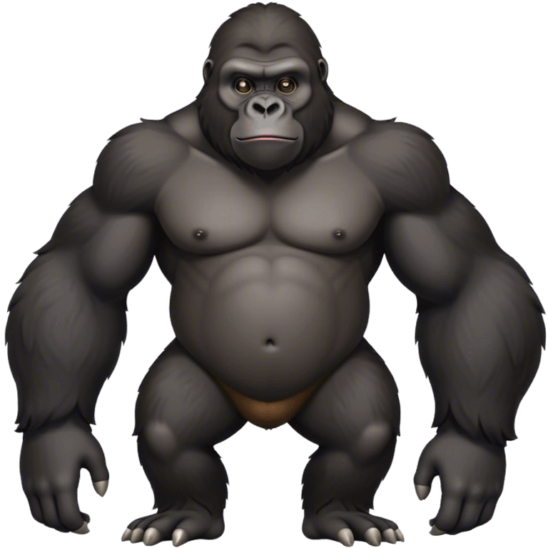 Very slimmy black gorilla fullbody emoji