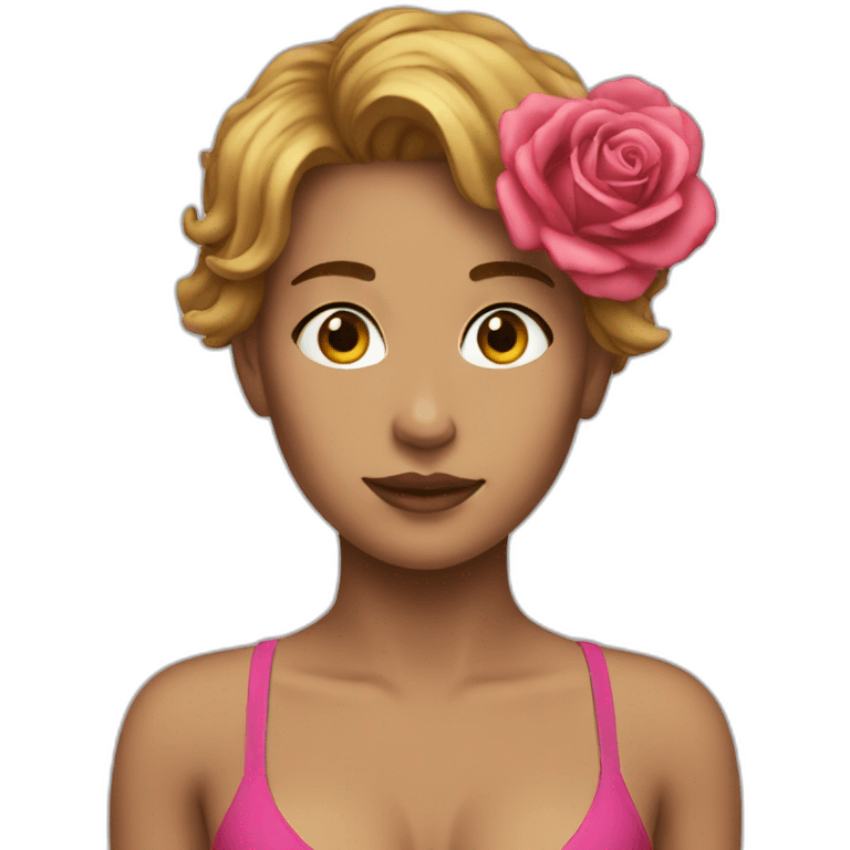 Girl bikini rose emoji