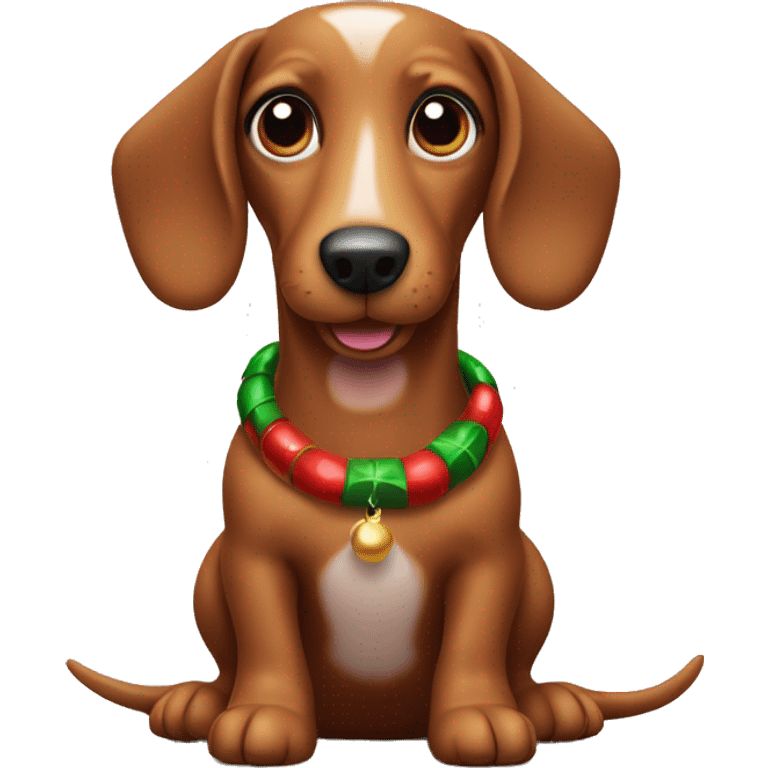 cute Christmas sausage dog emoji